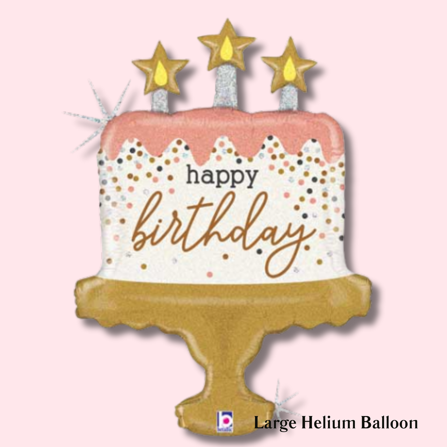 Happy Birthday Pink Cake - Helium Balloon