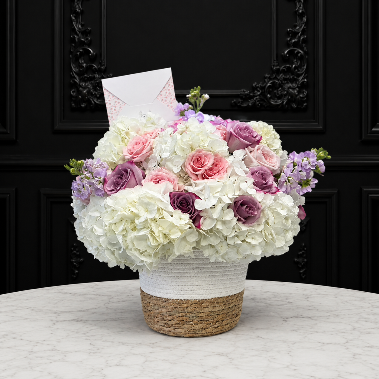 Elena's Basket - Basket of Fresh Flowers