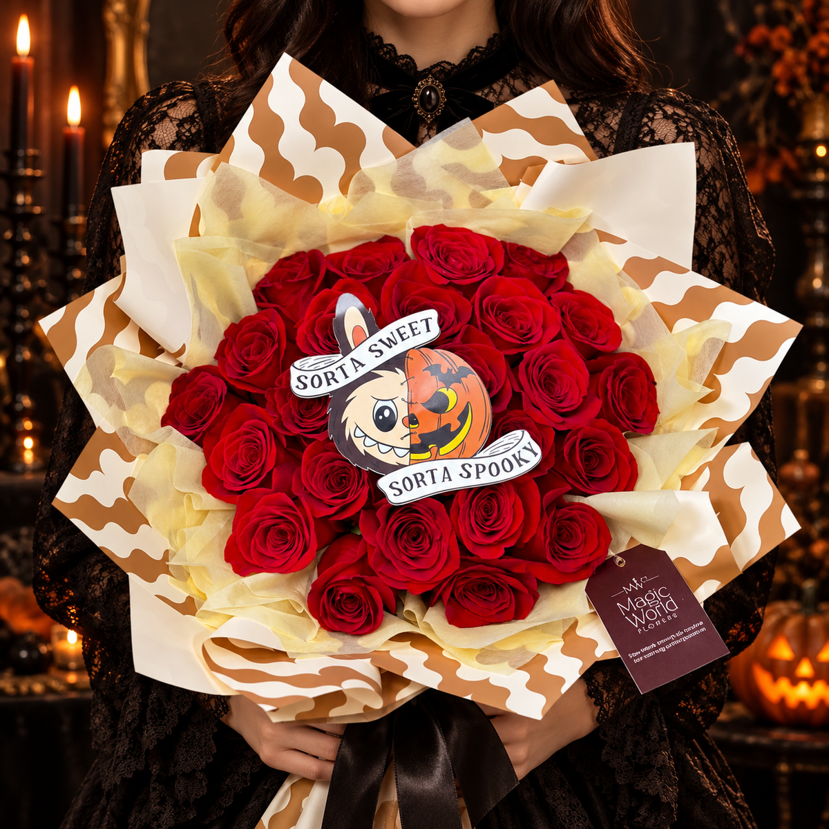 Pumpkin Labubu - Halloween Ramo Buchon
