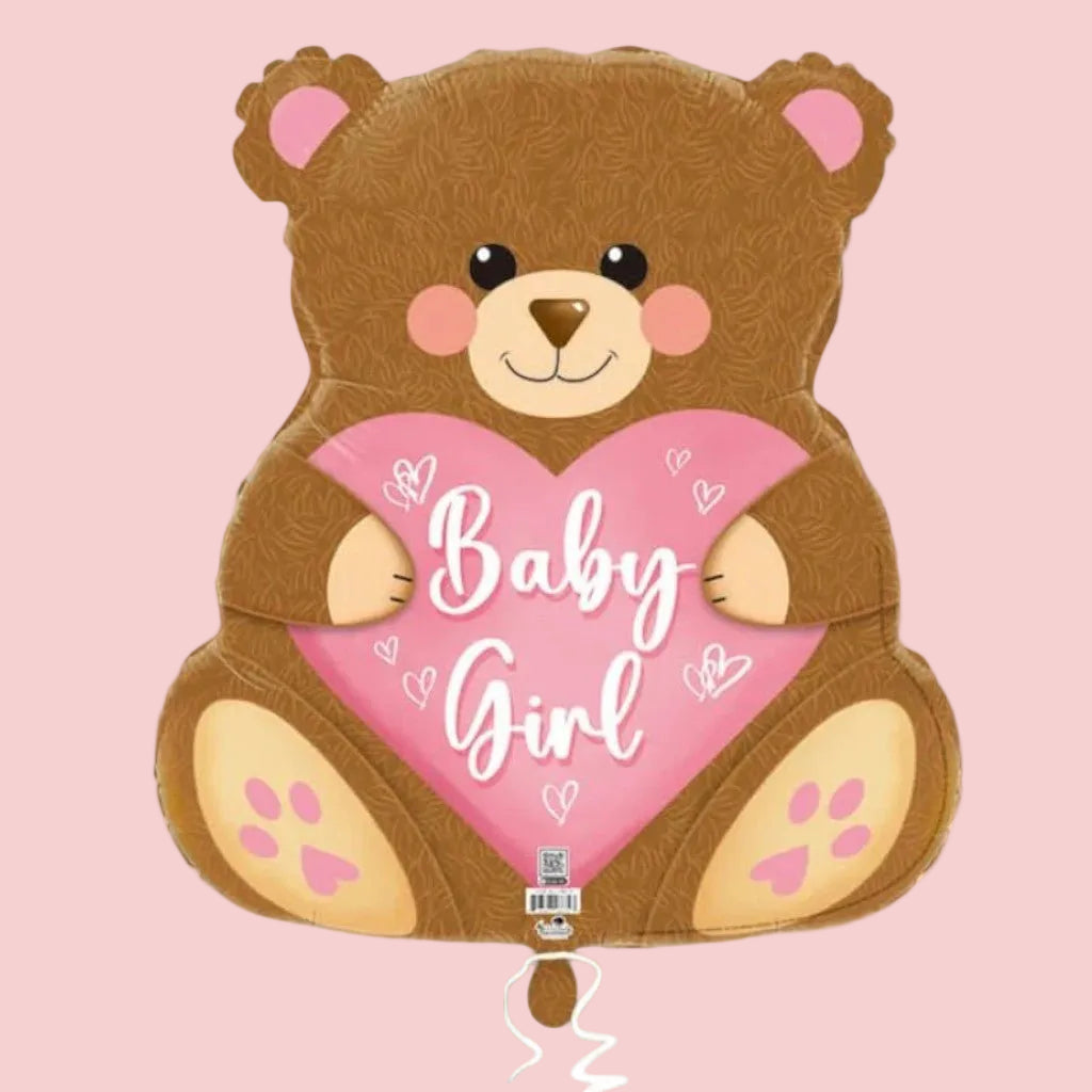 Baby Girl Bear – Helium Balloon - Magic World Flowers