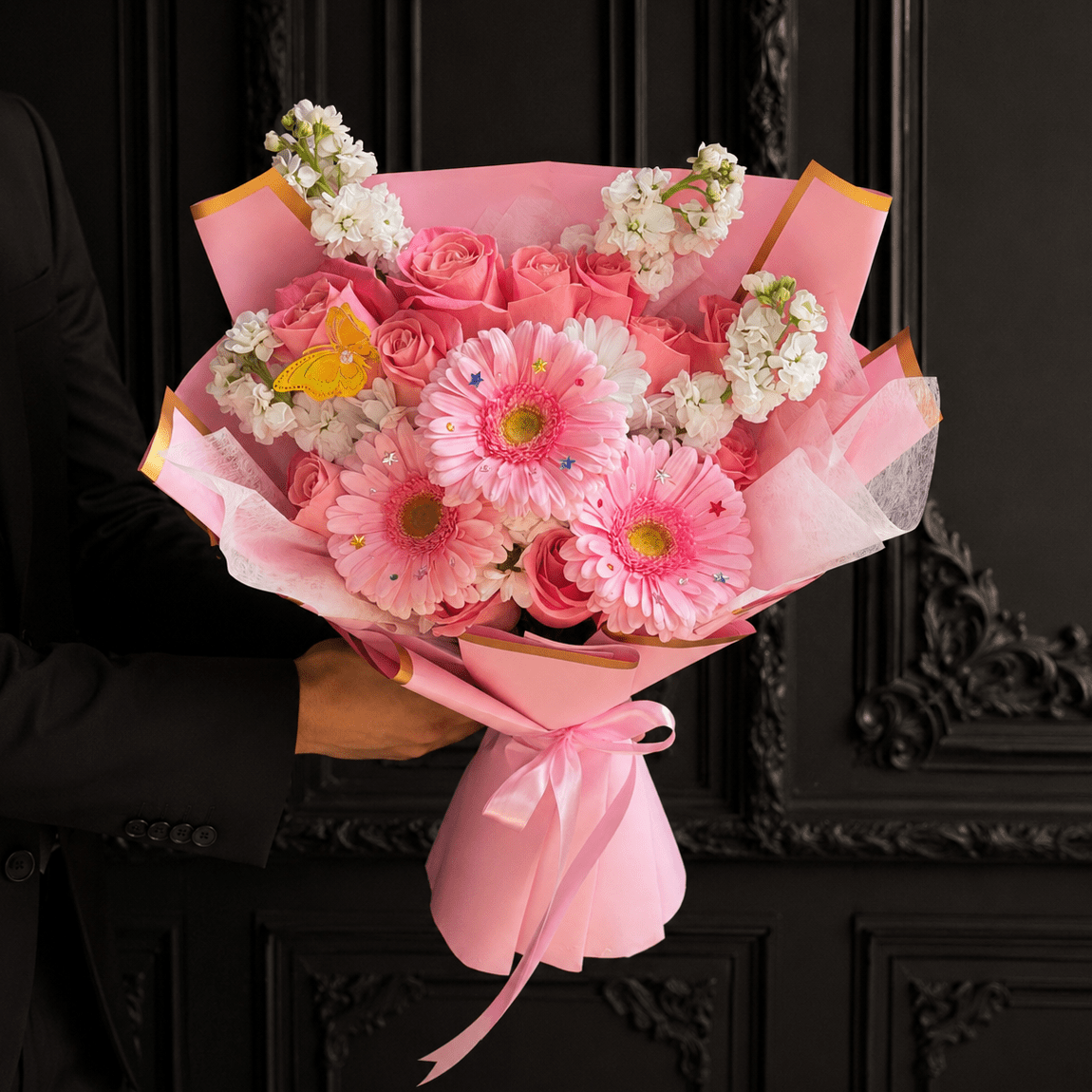 Barbie Girl - Hand Bouquet of Fresh Flowers - Magic World Flowers