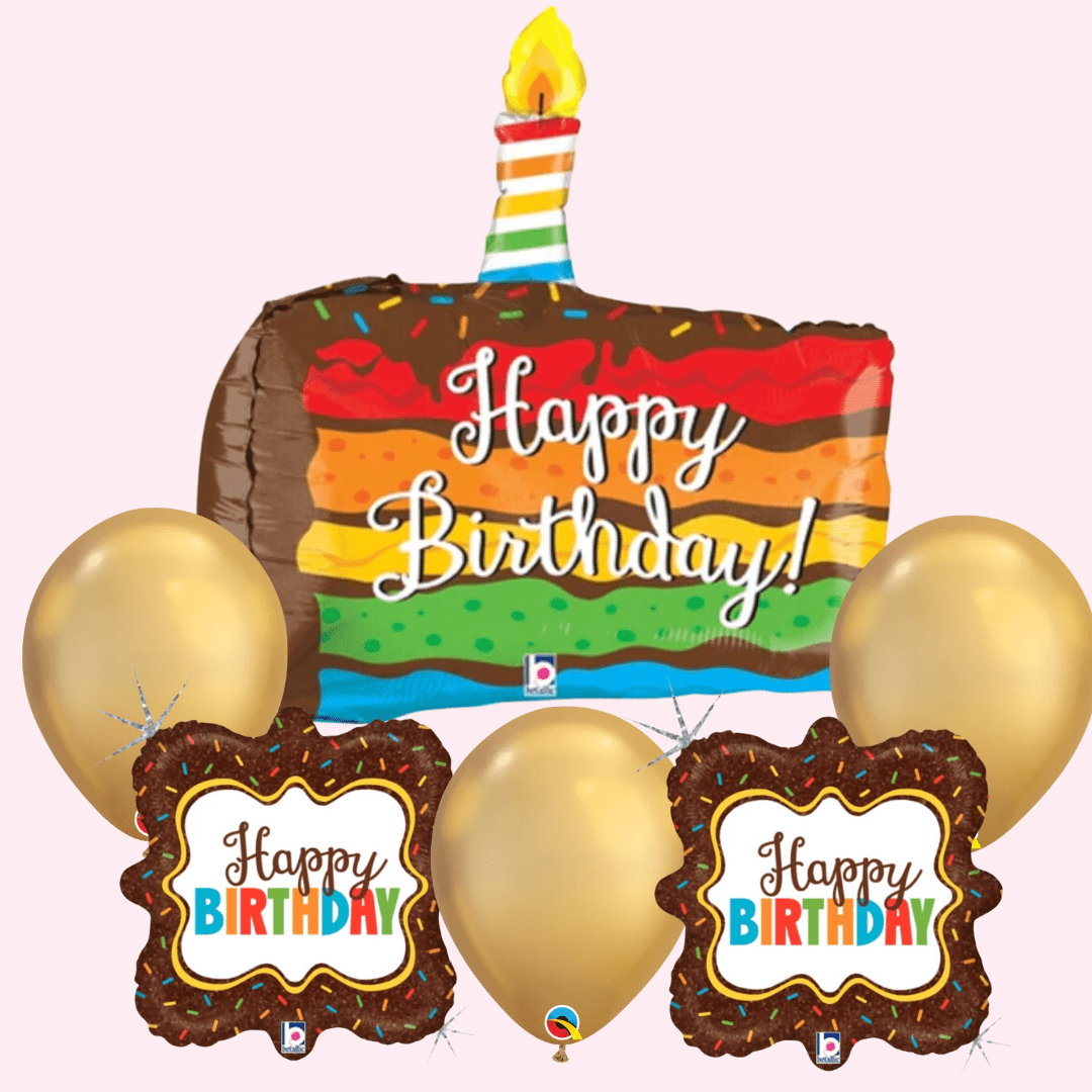 Chocolate Cake Birthday Balloon Bouquet - Magic World Flowers