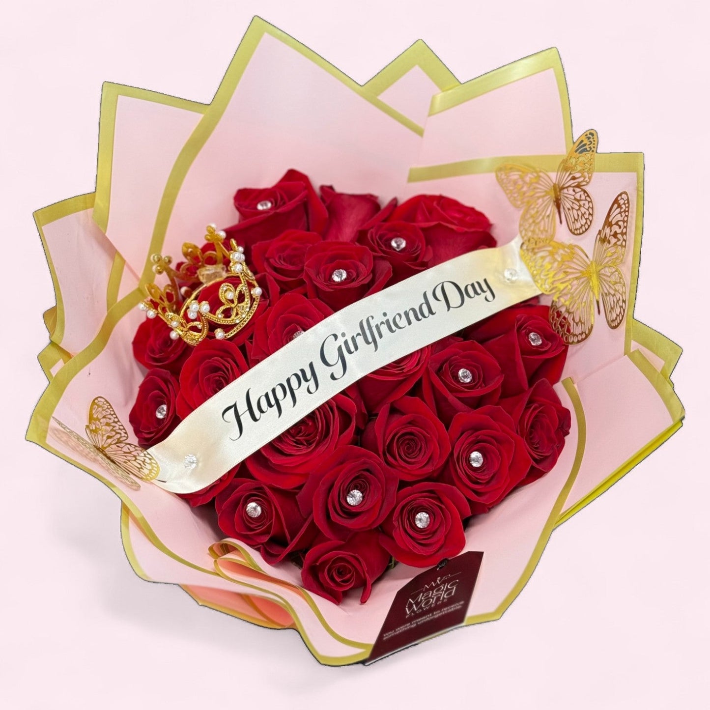 Crowned in Love Bouquet - National Girlfriend Day - Magic World Flowers