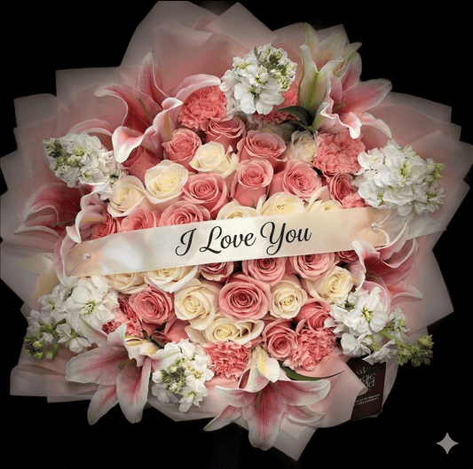 Custom Banner Red Roses & Lilys - Best Seller - Magic World Flowers