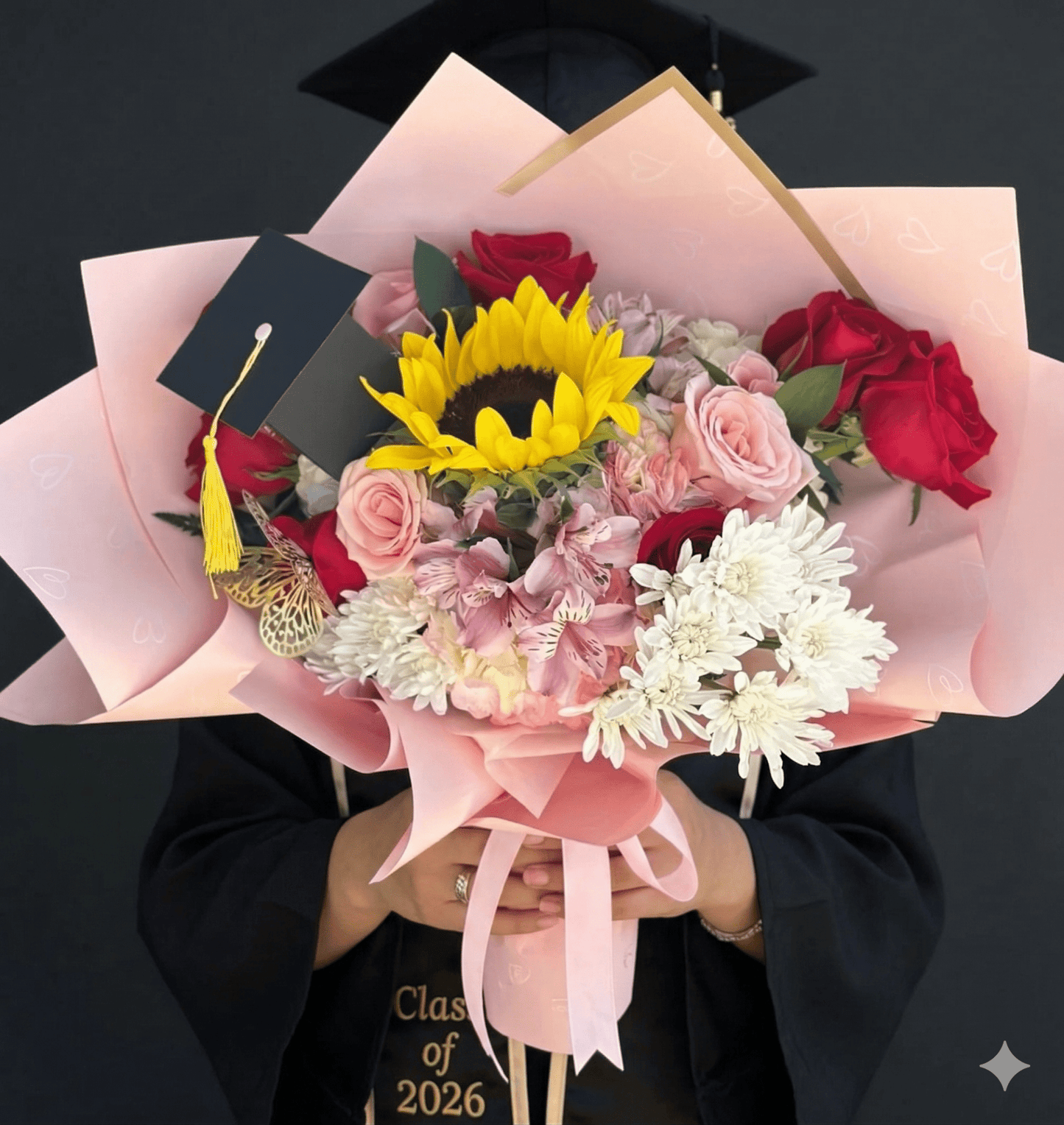 Designer's Choice Graduation Bouquet | Mixed Fresh Flowers - Magic World Flowers