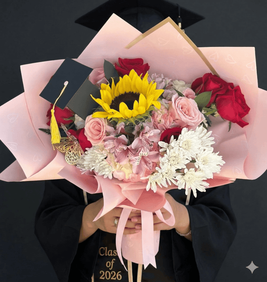 Designer's Choice Graduation Bouquet | Mixed Fresh Flowers - Magic World Flowers