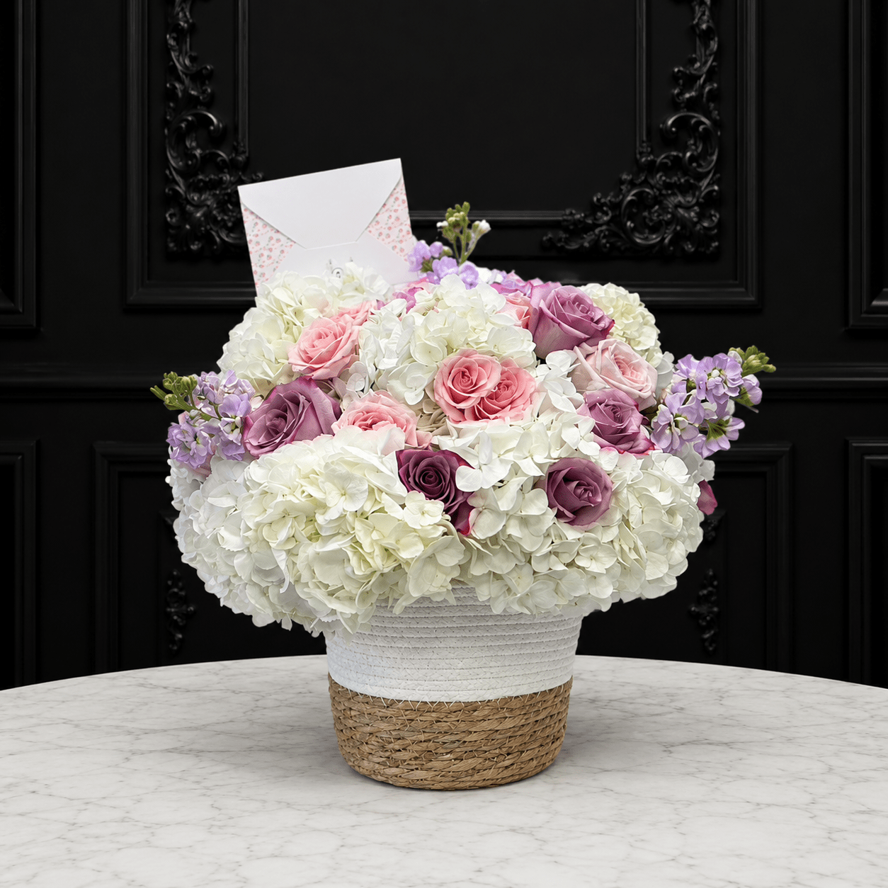 Elena's Basket - Basket of Fresh Flowers - Magic World Flowers