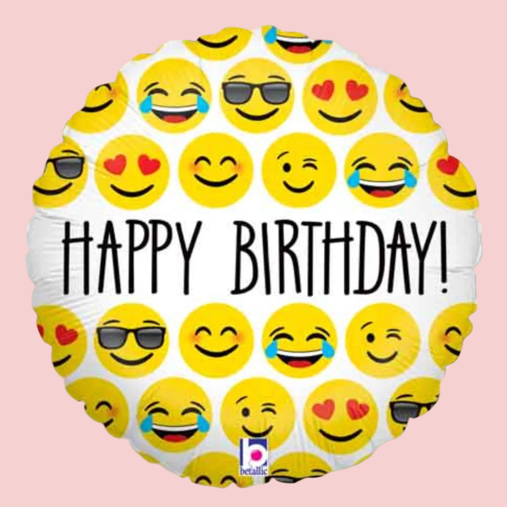 Emoji Happy Birthday – Helium Balloon - Magic World Flowers