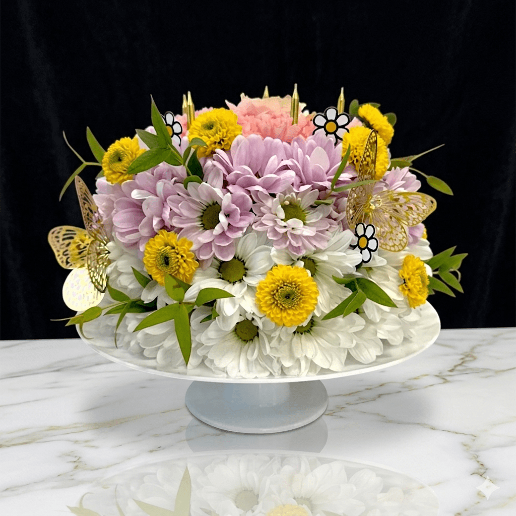 Floral Birthday Cake – Special - Magic World Flowers
