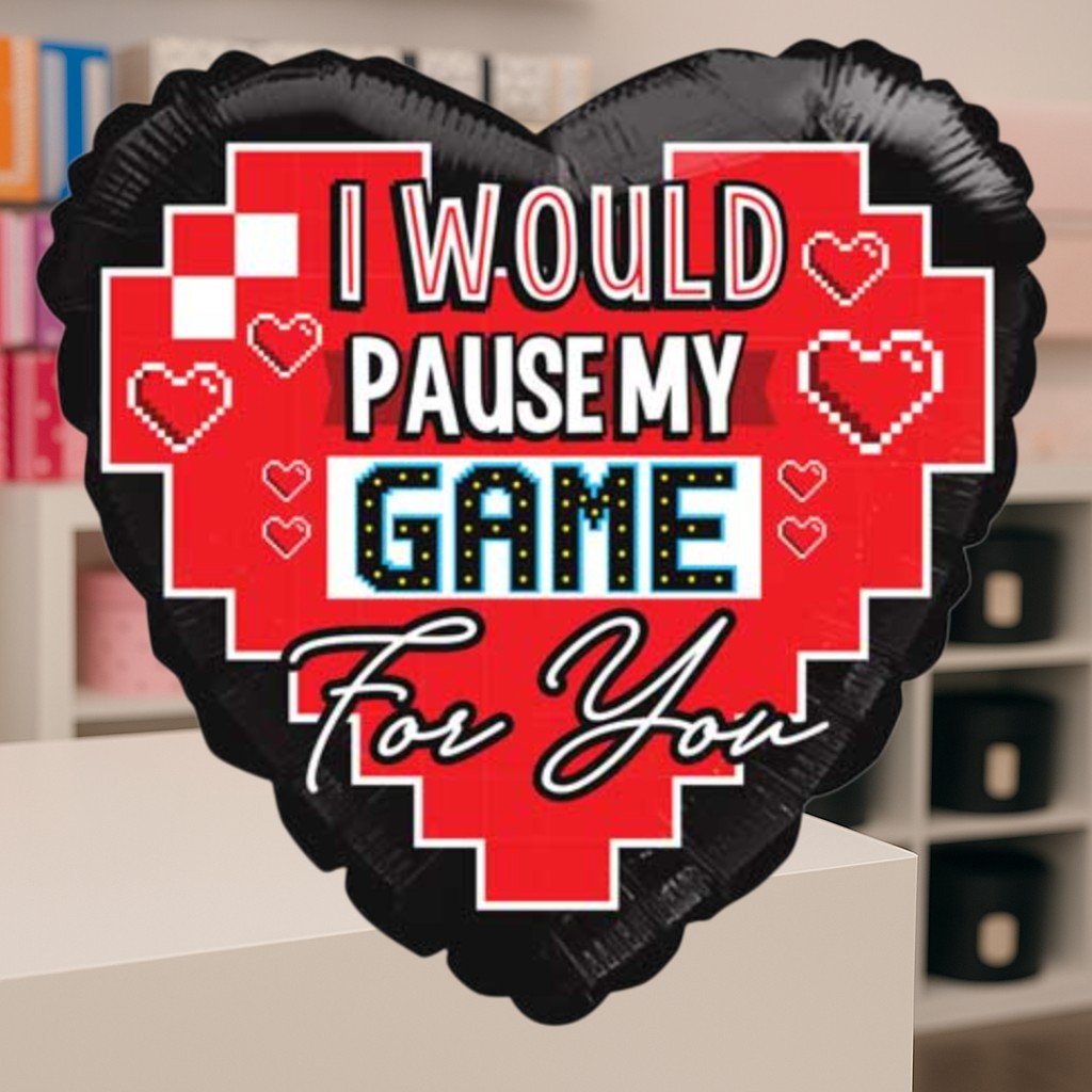 Gamer Love “Pause My Game” – Helium Balloon - Magic World Flowers