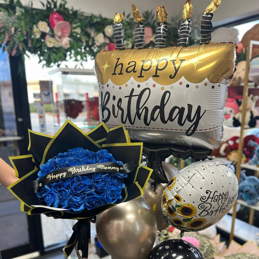 Happy Birthday Balloon Bouquet - Magic World Flowers