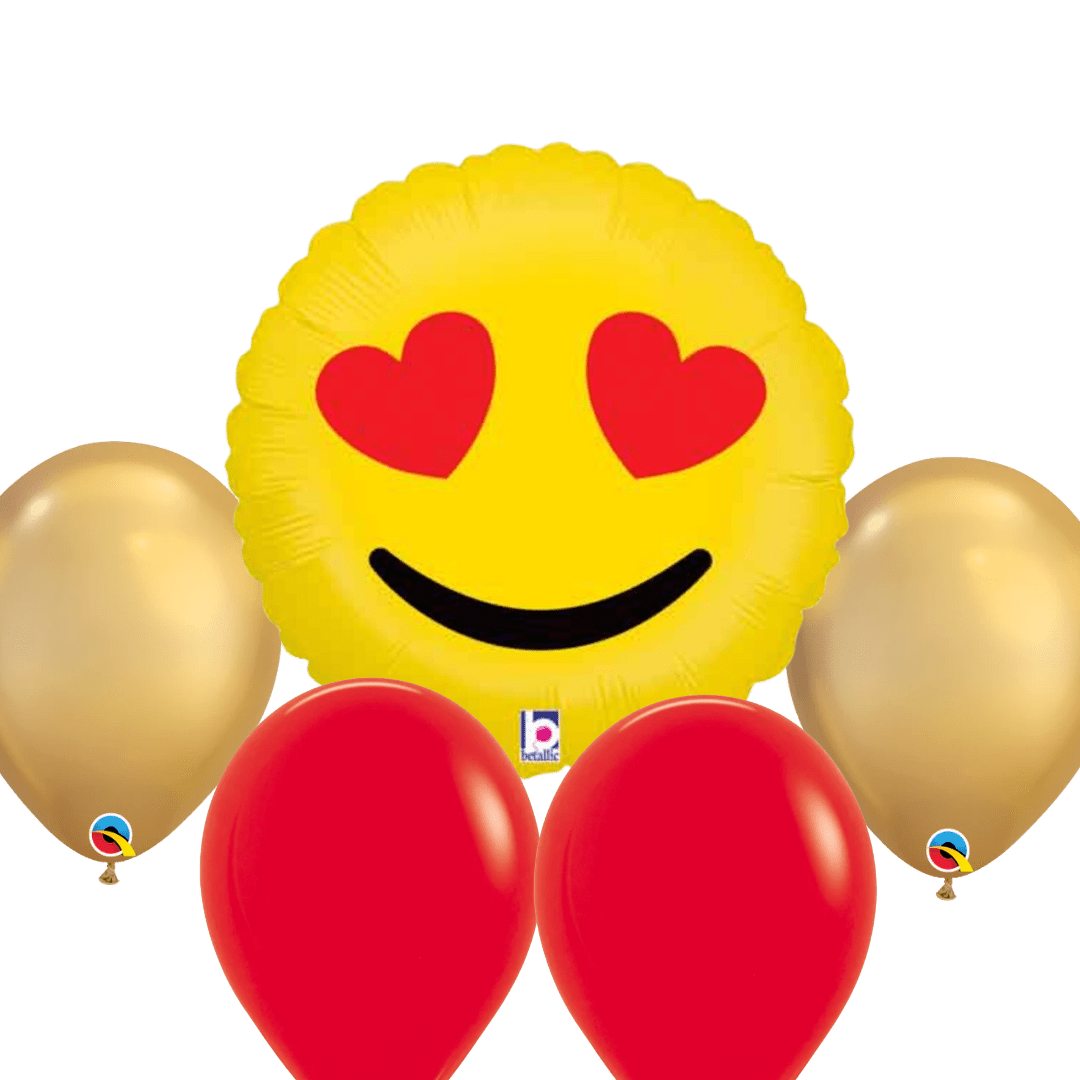In Love Emoji Balloon Bouquet - Magic World Flowers