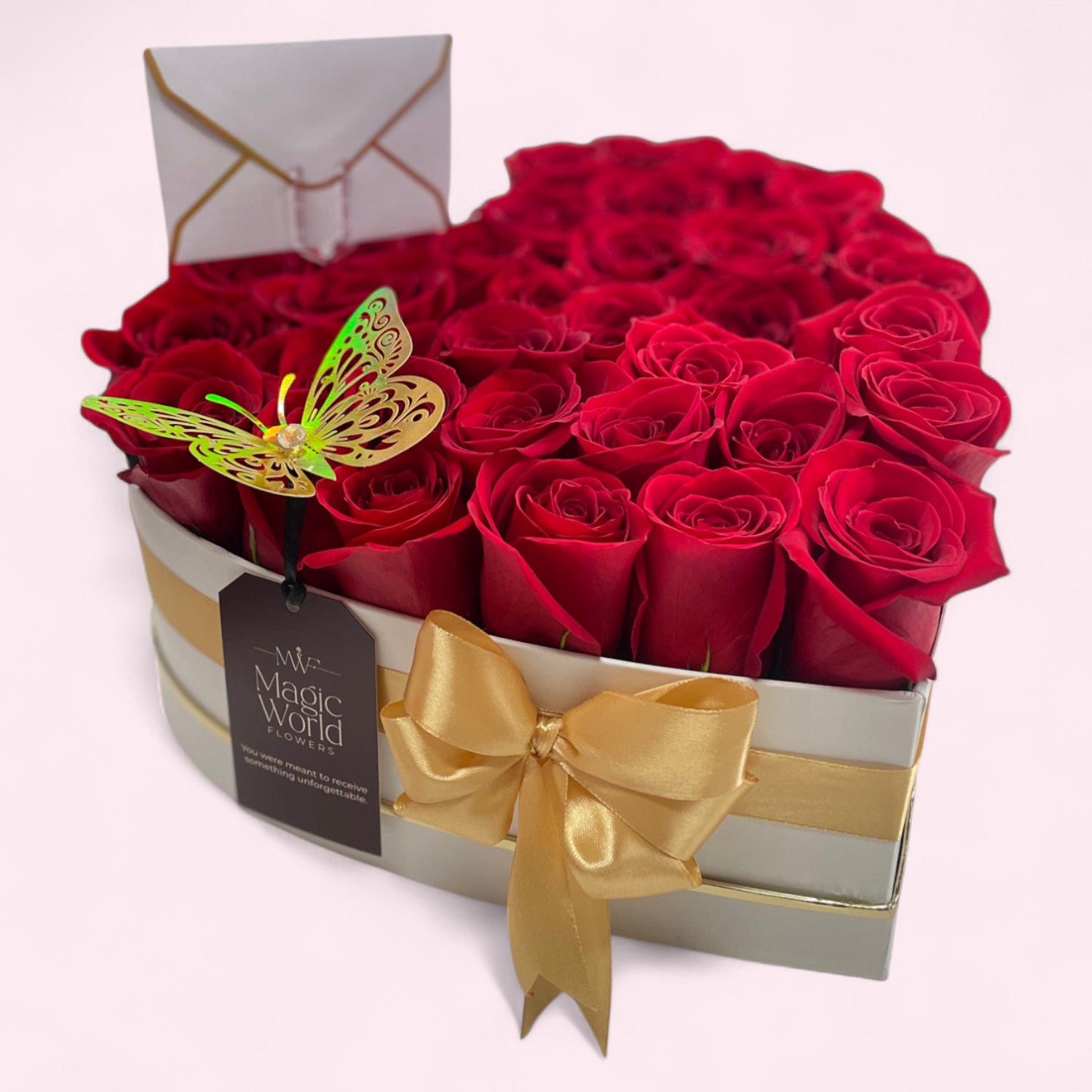 Love Heart Box - Red Roses - Magic World Flowers