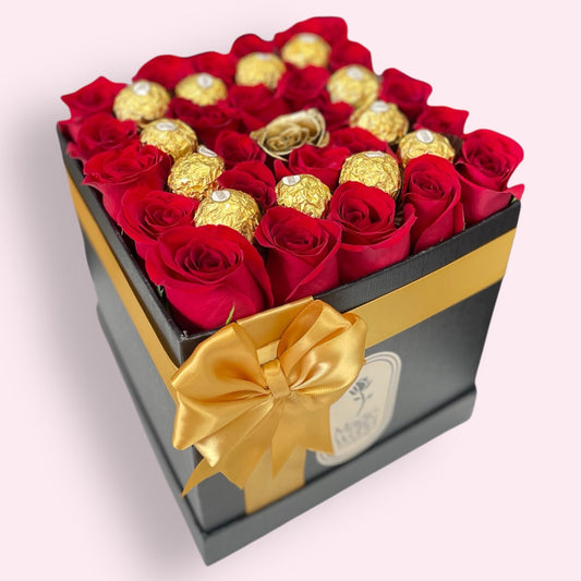 Luxury Bloom Box - Black Cube - Magic World Flowers