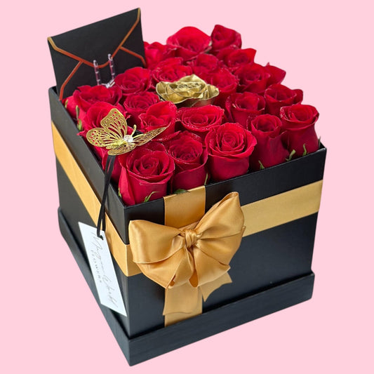 Luxury Bloom Box - Black Cube - Magic World Flowers