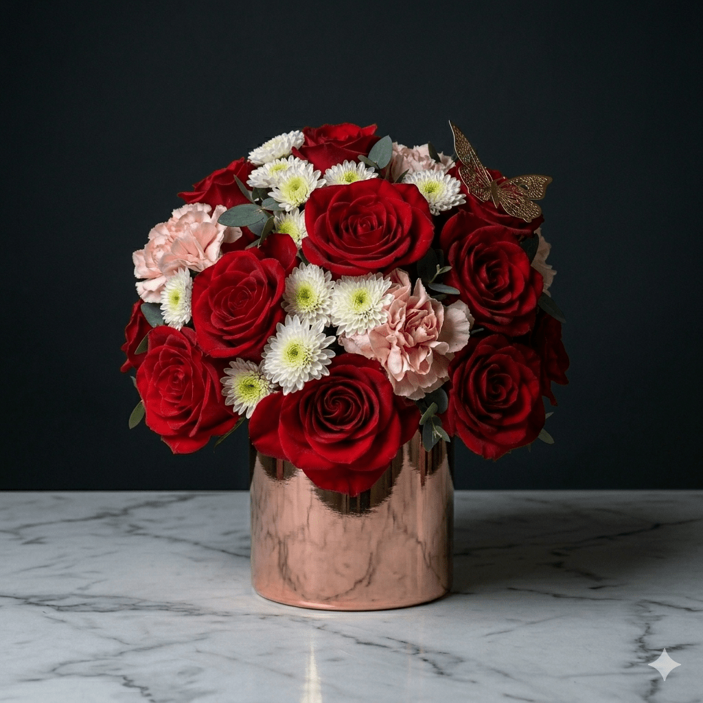 Mini Rose Gold Cylinder — Vases - Magic World Flowers