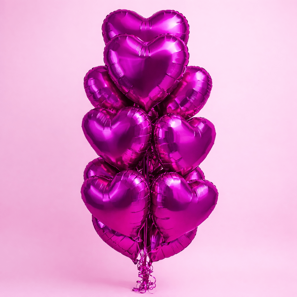 Pick a color - Dozen Hearts Balloon Bouquet - Magic World Flowers