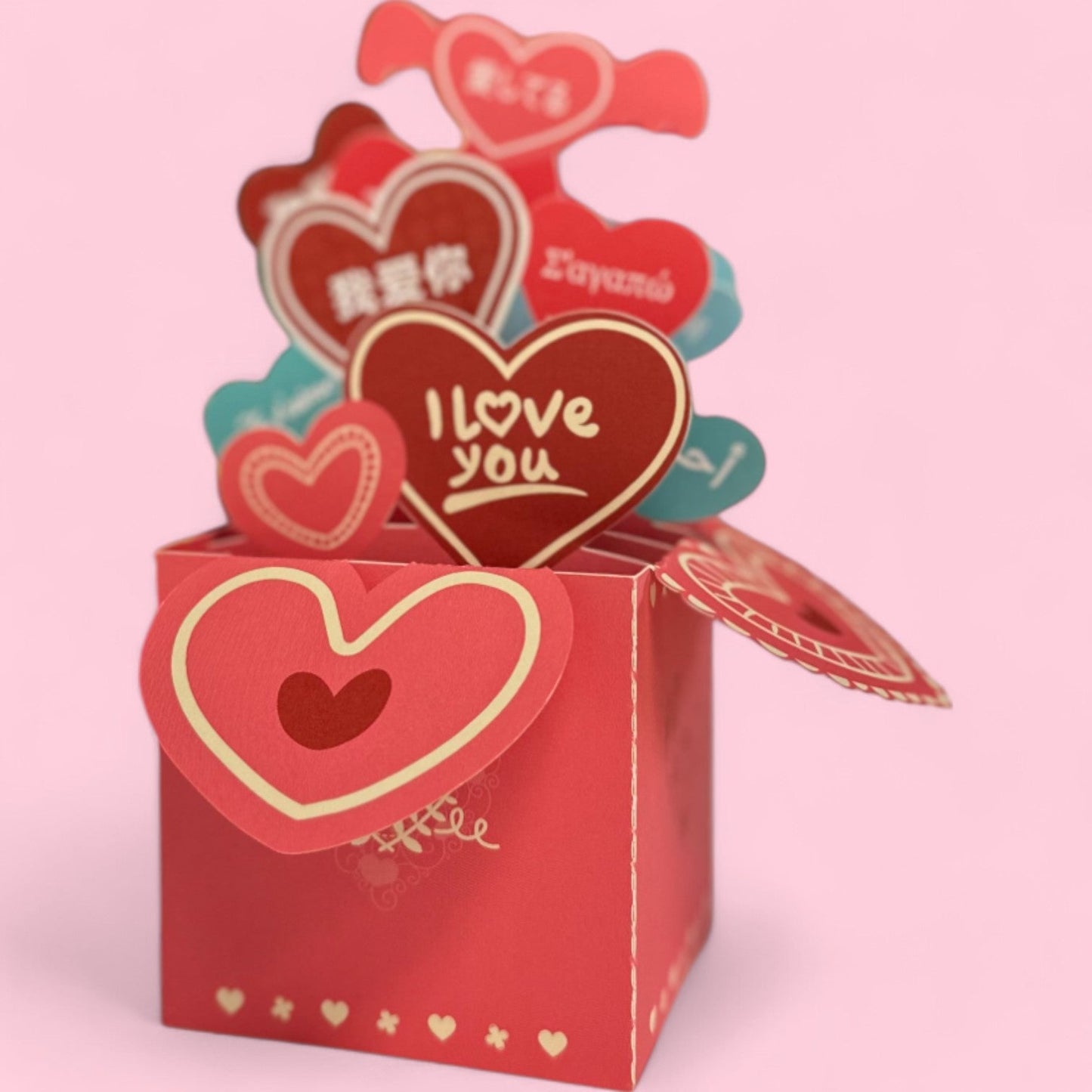 Pop Up Card - I Love you Multiple Languages - Magic World Flowers