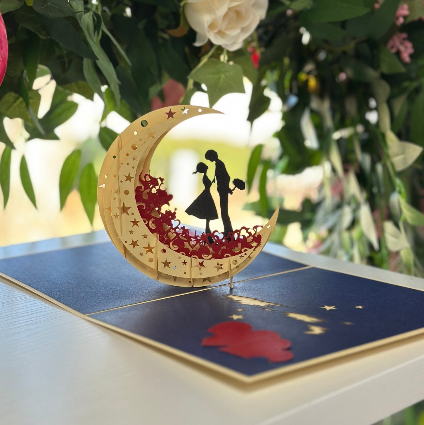 Pop Up Card - Moon - Magic World Flowers