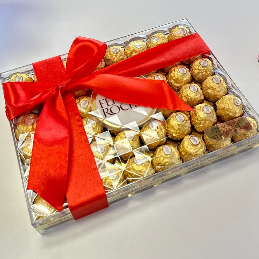 Red Bow Ferrero Rocher Chocolates - Magic World Flowers