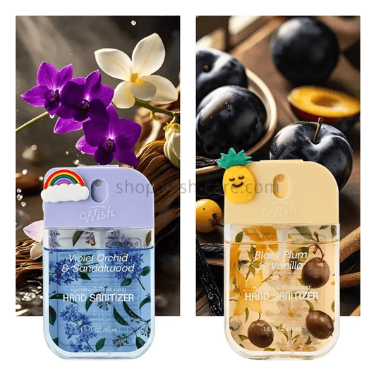 Set of 2 Hand Sanitizer with Clip - on charms - Gifts & More Collection - Magic World Flowers