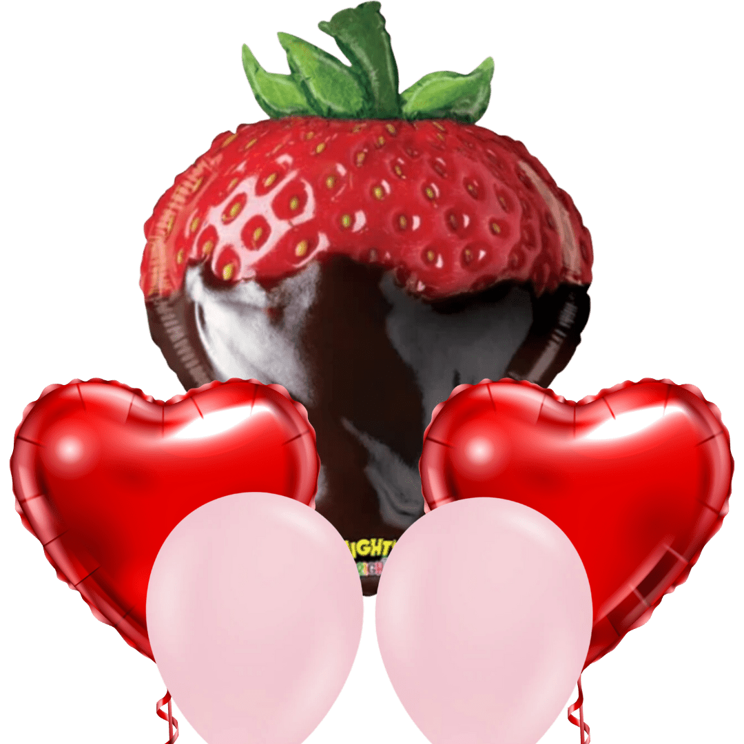 Strawberry Balloon Bouquet - Magic World Flowers