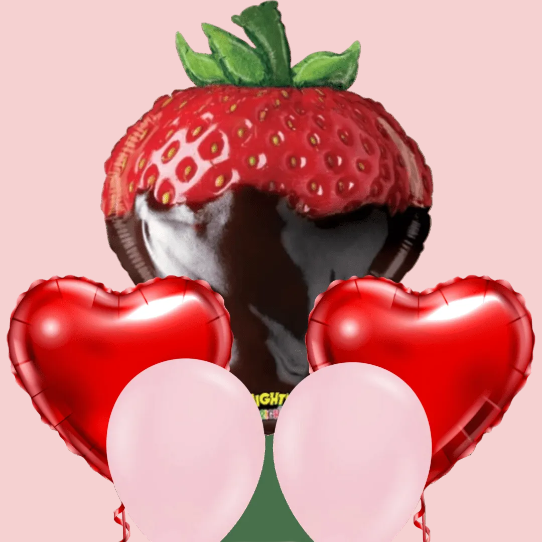 Strawberry Balloon Bouquet - Magic World Flowers