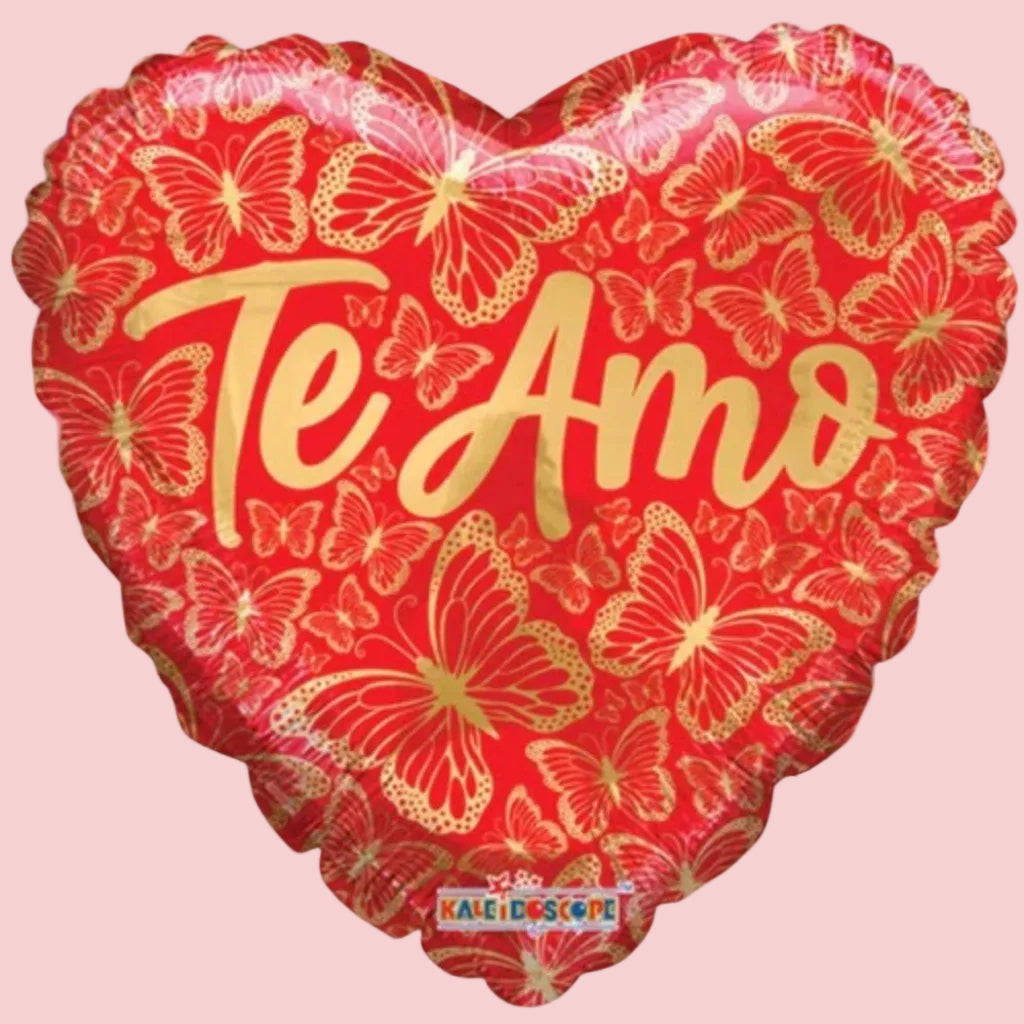 Te Amo Gold Butterflies – Helium Balloon - Magic World Flowers