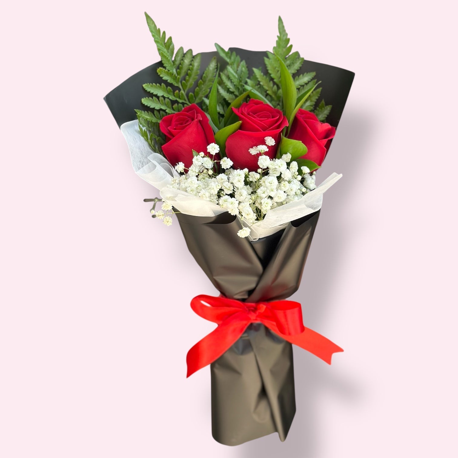 Three Roses Bouquet (Choose Your Color) — Special - Magic World Flowers