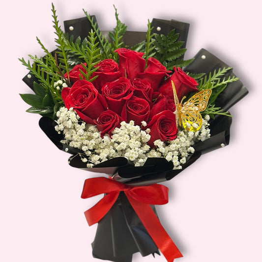 12 Red Roses Korean - Style – Special - Magic World Flowers