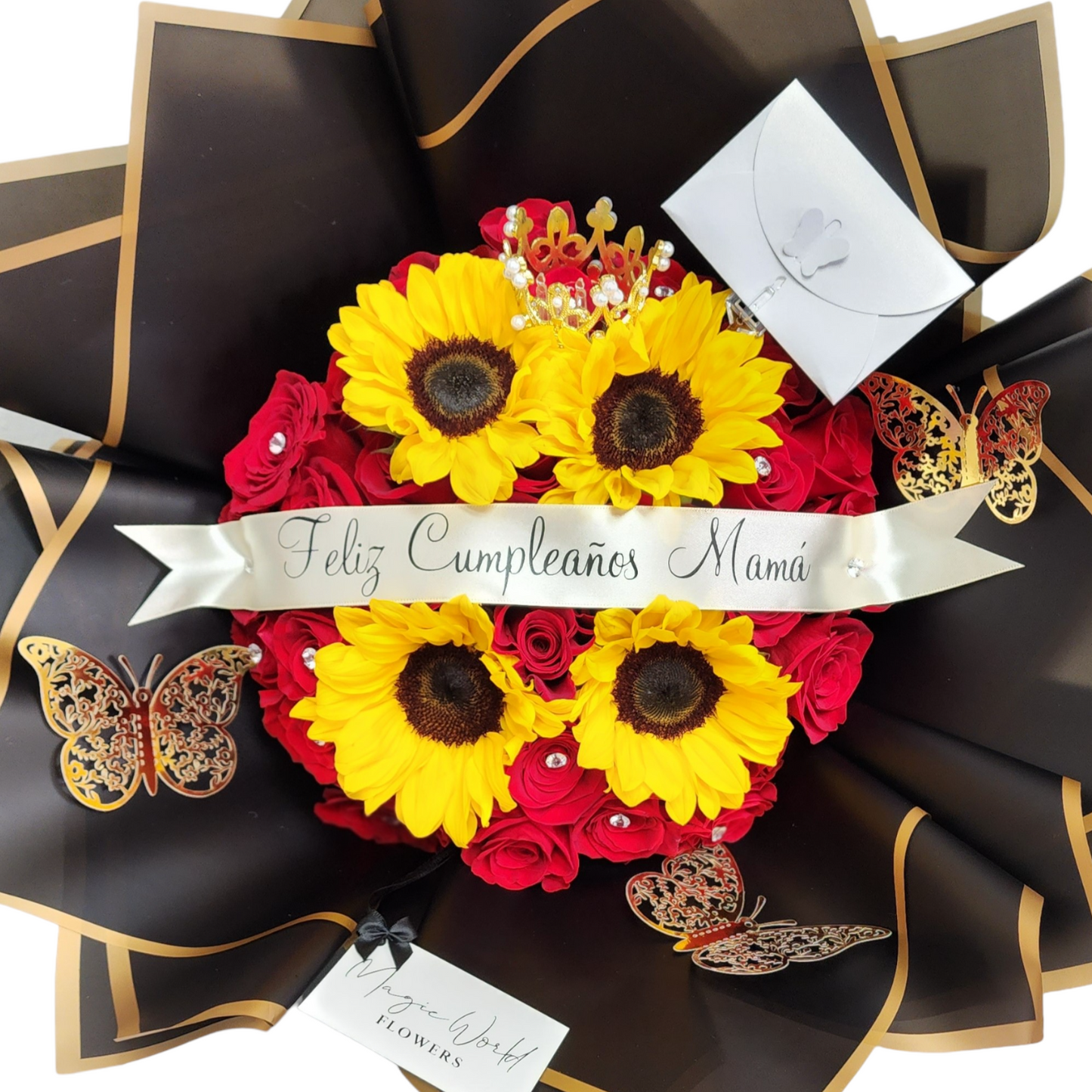 Sunflowers 'n' Roses Hand Bouquet