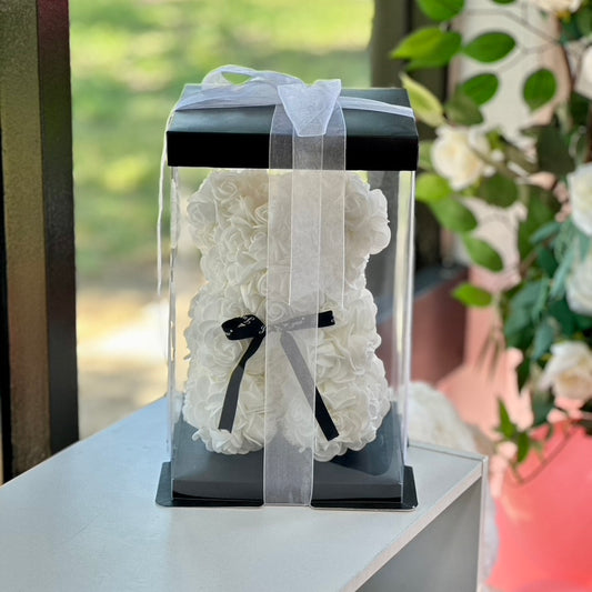 White - Artificial Roses Bear