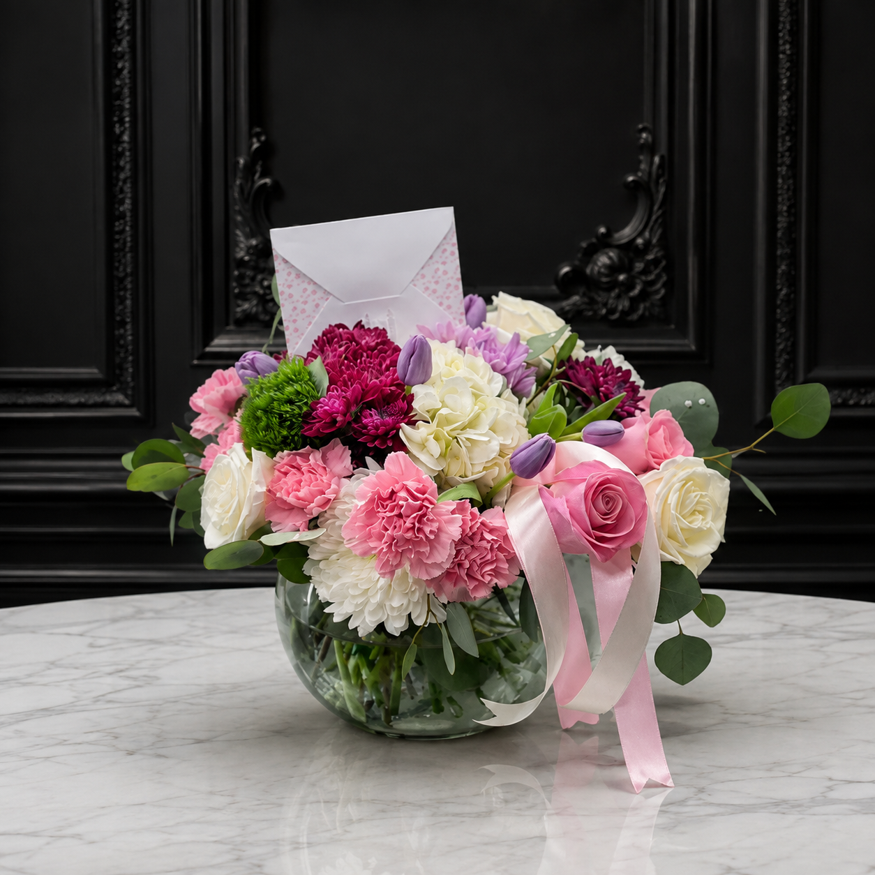 Designer's Choice Blooms Bowl | Hydrangeas & Roses - Vases