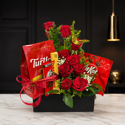 Romance Roses & Sweet Treats Gift Box