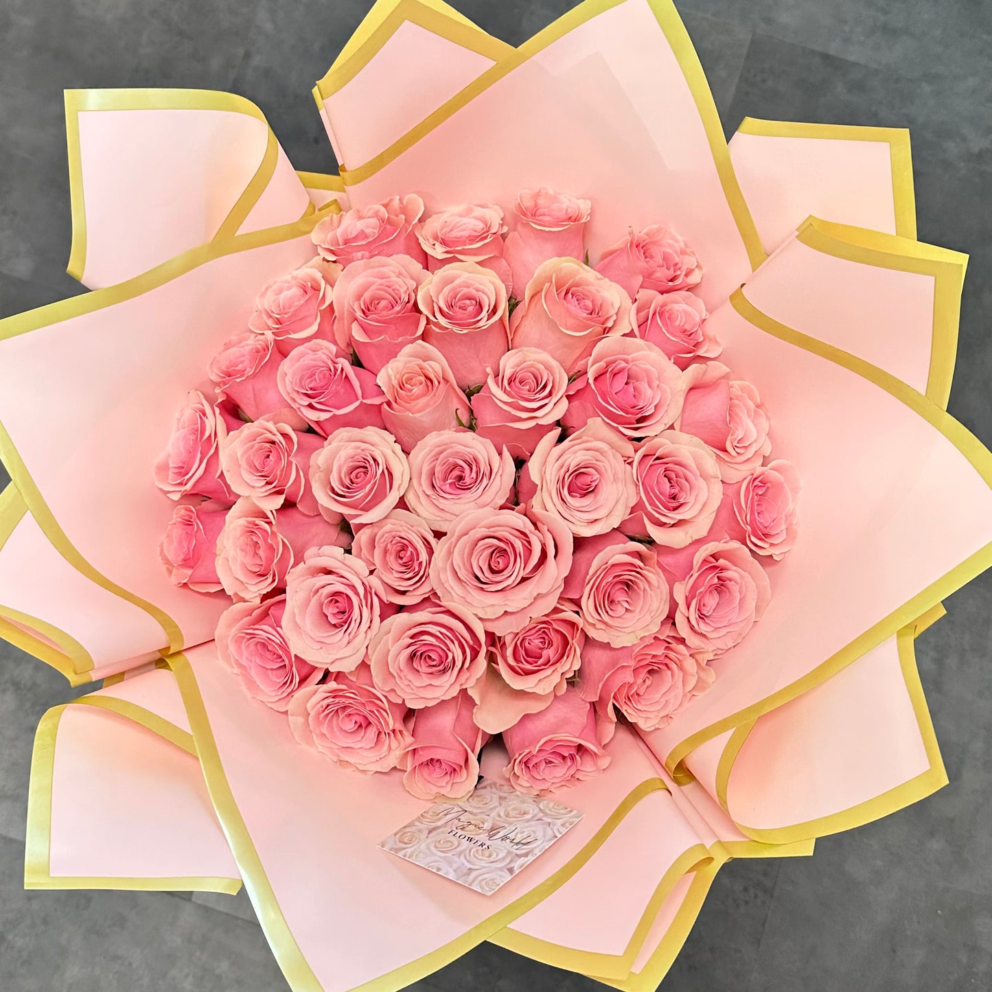 Classic Hand Bouquet of Pink Roses