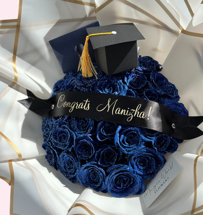 Custom Glitter Roses – Graduation Flowers
