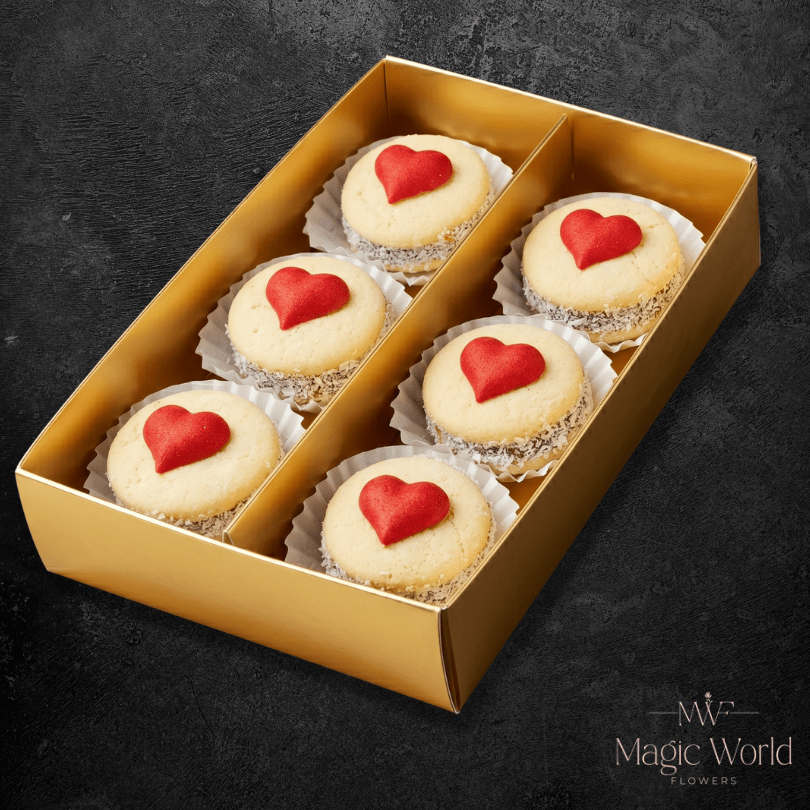 Argentine Alfajores Box | Red Heart — 6 Units - Magic World Flowers