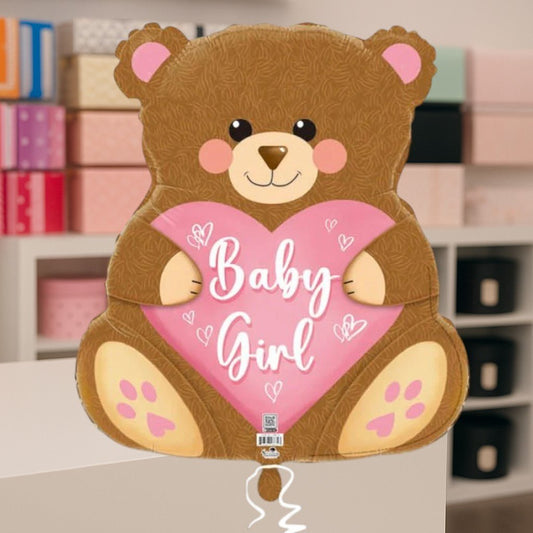 Baby Girl Bear – Helium Balloon - Magic World Flowers