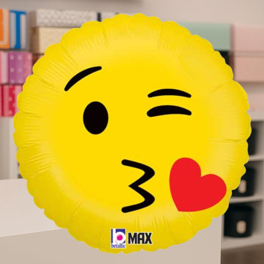 Blowing Kiss Emoji – Helium Balloon - Magic World Flowers
