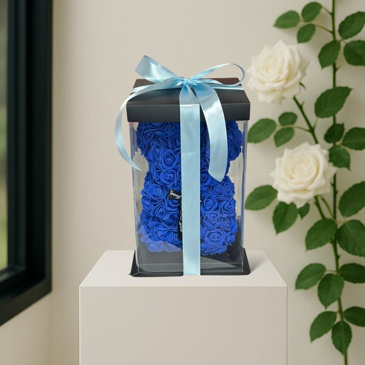 Blue - Artificial Roses Bear - Magic World Flowers