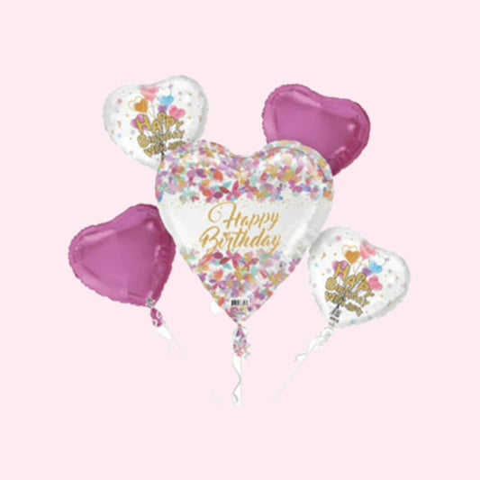 Butterfly Confetti Happy Birthday Balloon Bouquet - Magic World Flowers