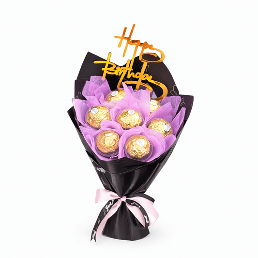 Chocolates and HBD topper - Black Wrapping - Vending Machine - Magic World Flowers