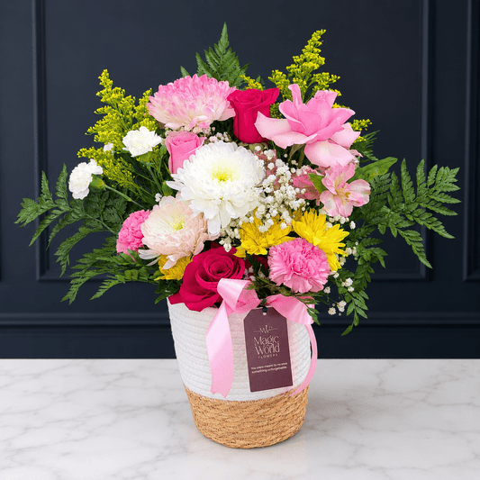 Color Rush | Modern Blooms Basket - Magic World Flowers