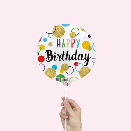 Colorful Confetti Happy Birthday – 9” Foil Balloon - Magic World Flowers