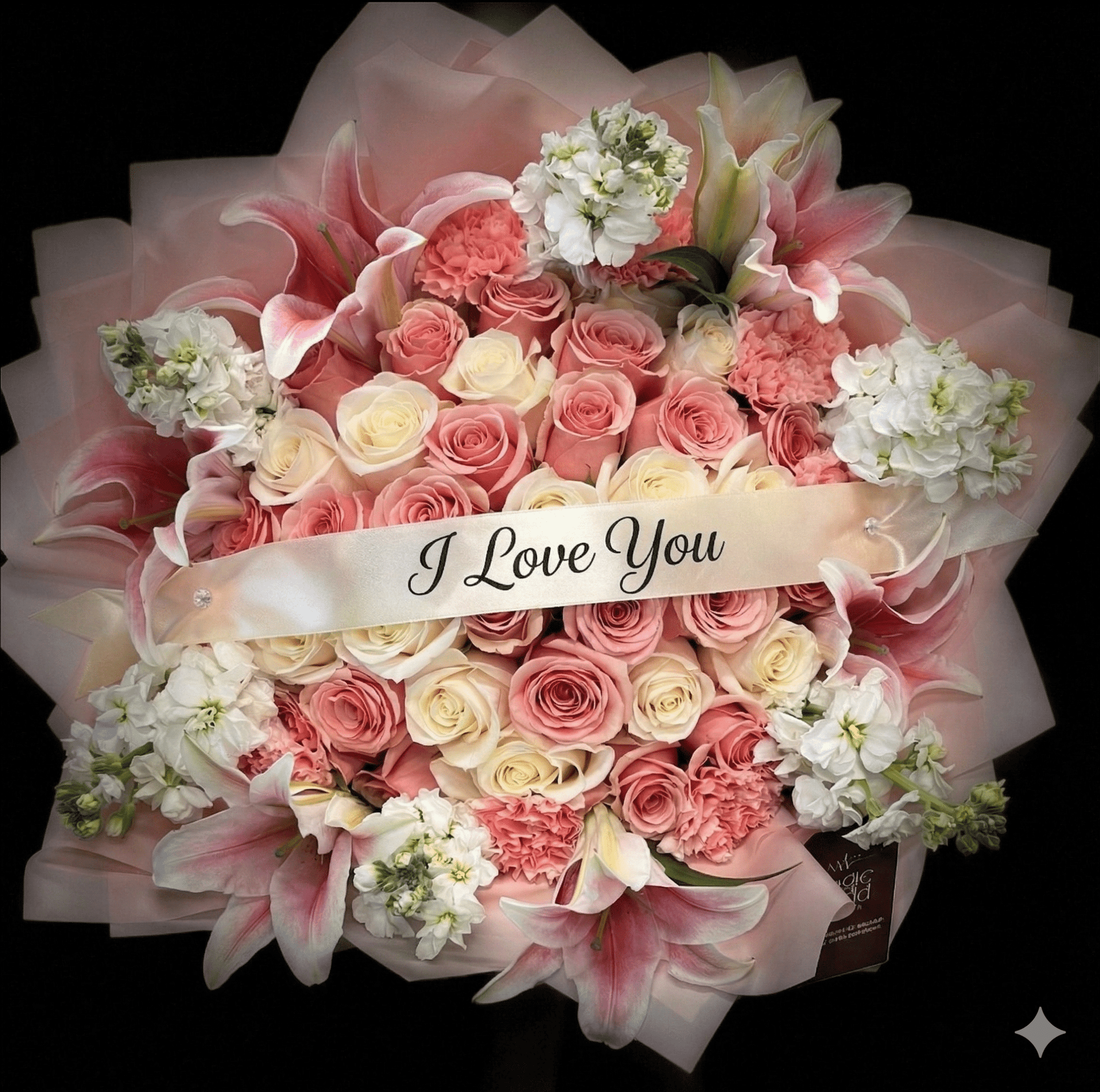 Custom Banner Red Roses & Lilys - Best Seller - Magic World Flowers