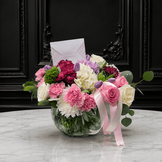 Designer's Choice Blooms Bowl | Hydrangeas & Roses - Vases - Magic World Flowers