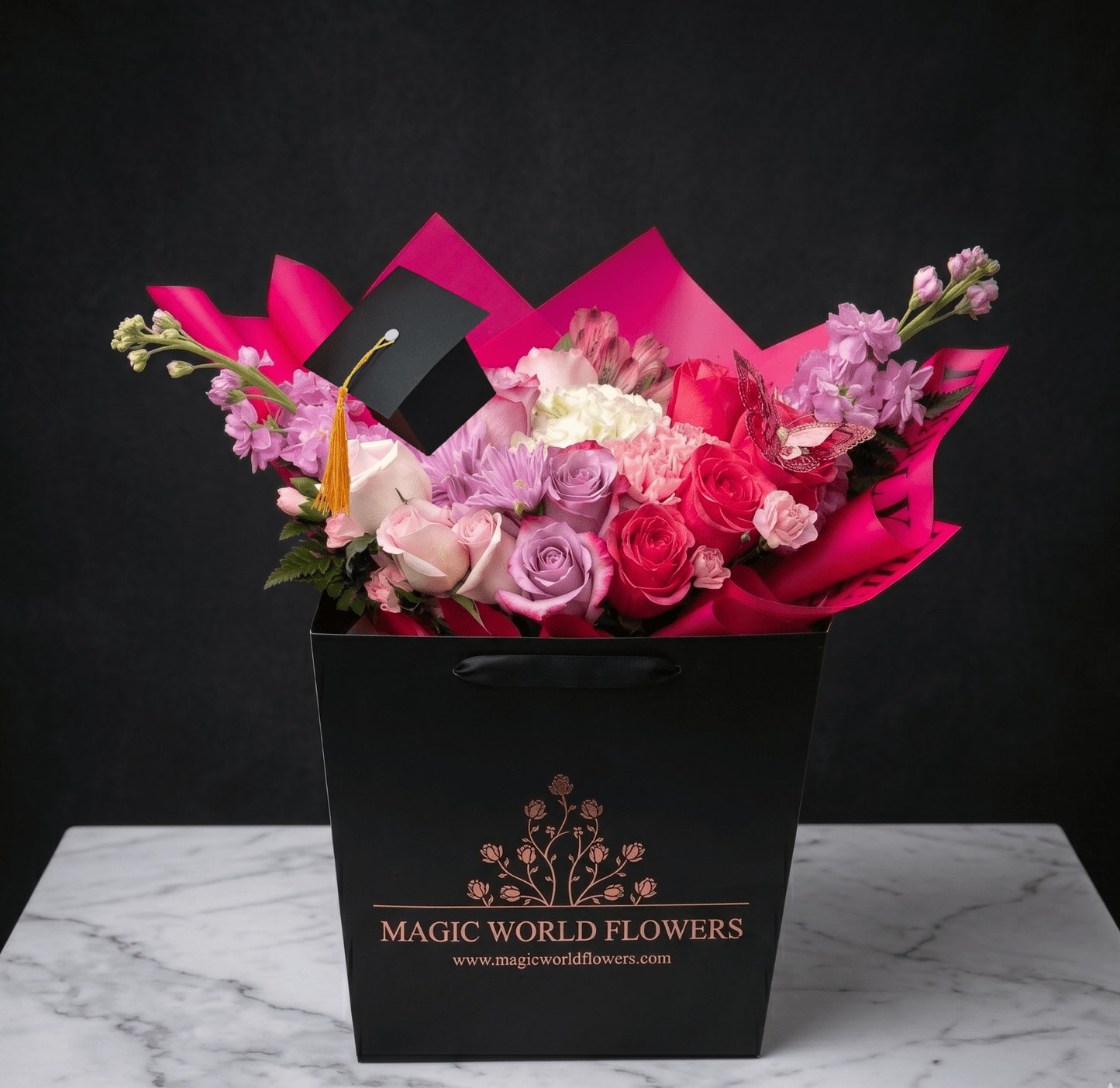 Designer's Choice Graduation Bouquet | Mixed Fresh Flowers - Magic World Flowers