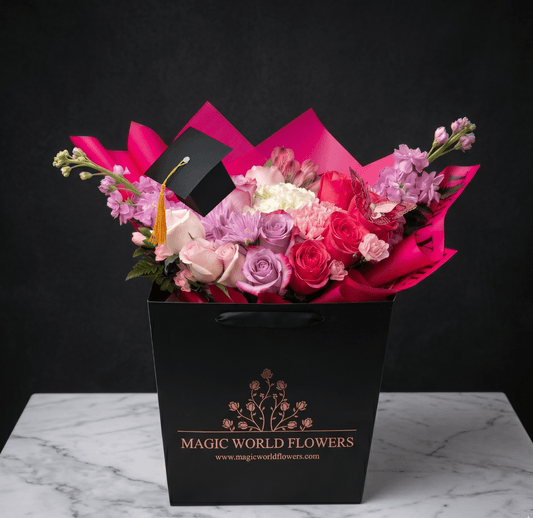 Designer's Choice Graduation Bouquet | Mixed Fresh Flowers - Magic World Flowers