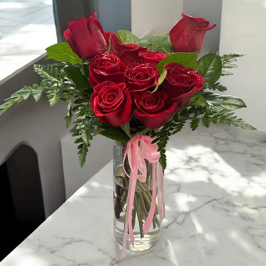 Dozen Classic Love Red Rose Bouquet - Magic World Flowers