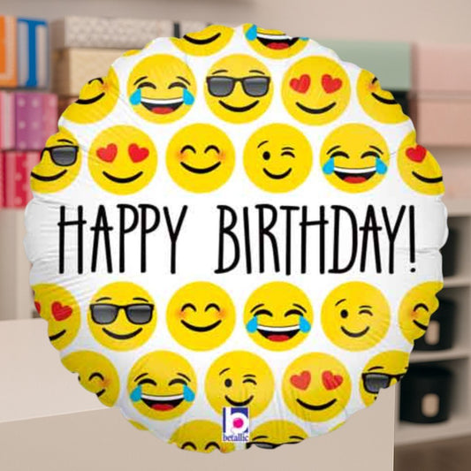Emoji Happy Birthday – Helium Balloon - Magic World Flowers